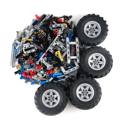 MOC Building Blocks 4WD Climbing Car with Suspension Shocks Technology 4 Wheels Drive Off-Road Car Modifiable Toys Gifts