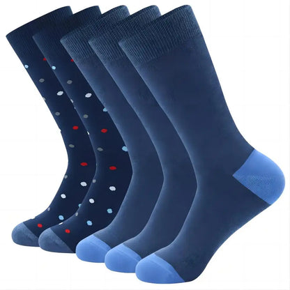 5Pairs Mens Fun Dress Socks, Pattern Funny Socks Pack, Colorful Striped Combed Cotton Novelty Socks，Cool Breathable Casual Socks