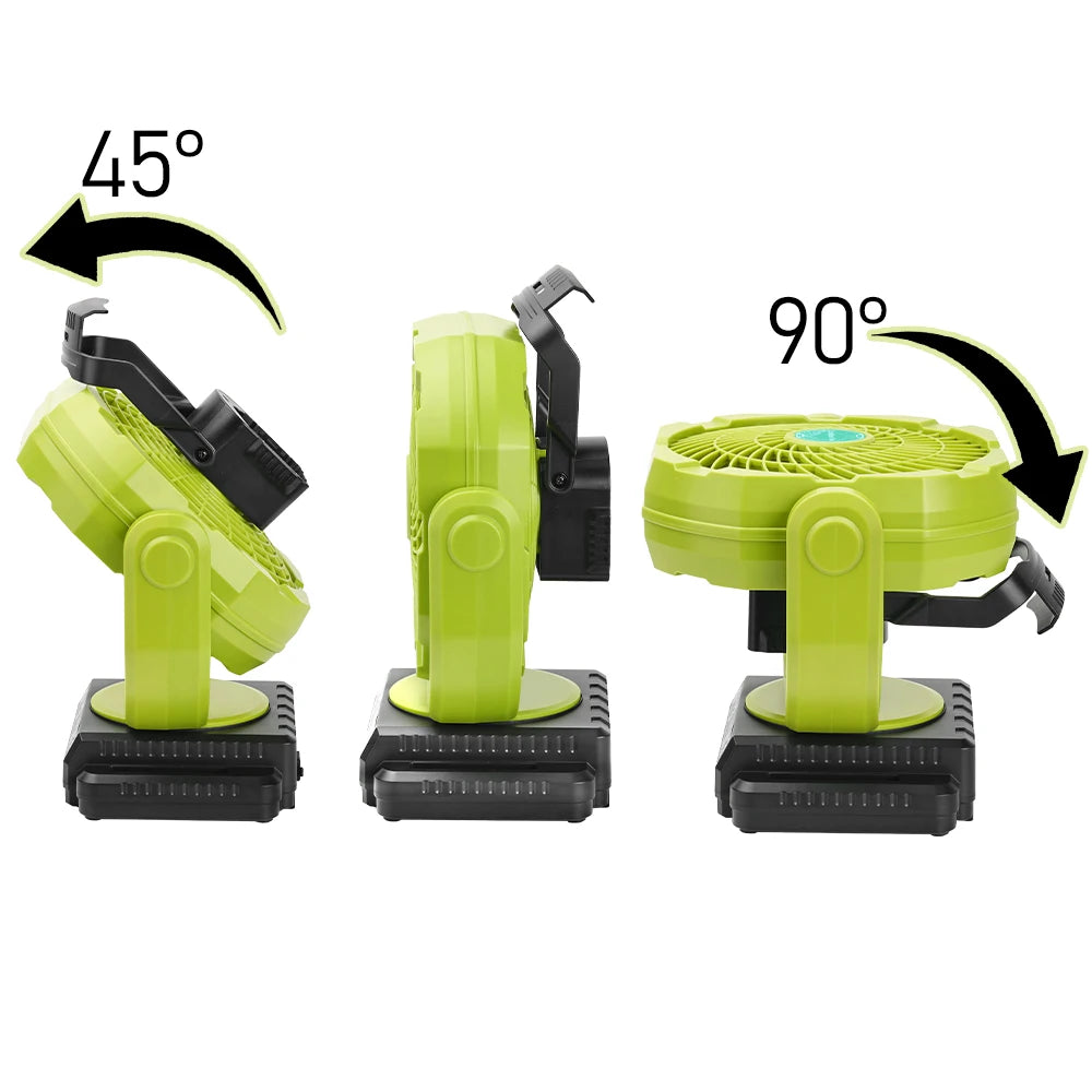 Cordless Oscillating Fan for Ryobi 18V ONE+ Battery, 3-Speed Jobsite Industrial Camping Fan(Battery not Included)