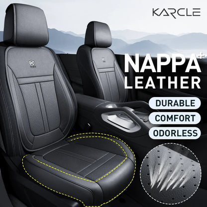 360 Surrounded Nappa Leather Car Front Seat Covers Universal Fit For Most Cars Cushion Covers Car Styling Seat Protector Pads