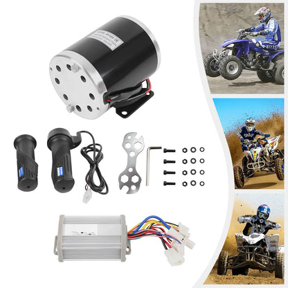 800W 36V DC Brushed Electric Motor Set Controller Throttle Grip 2750 rpm (25H 11 teeth) for Scooters Kart or ATV (MY1020)