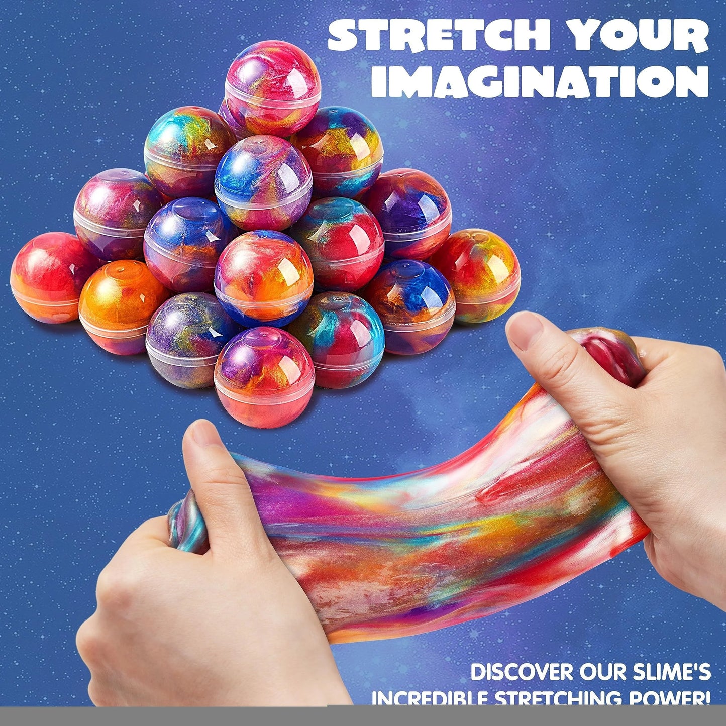 24pcs Galaxy Slime Eggs Starry Sky Crystal Mud Non-Sticky Stress Relief Fidget Toys Modeling Clay for School Class Birthday Gift