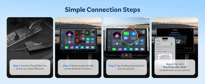 Ottocast Play2video Pro AI Box Wireless Carplay Android Auto Adapter Netflix Dongle Video Playback 1080p Screen Mirror for Cars