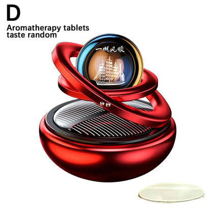 Automotive solar power 360° rotating perfume diffuser Air Freshener Original Perfume ornaments car Interior Accessories