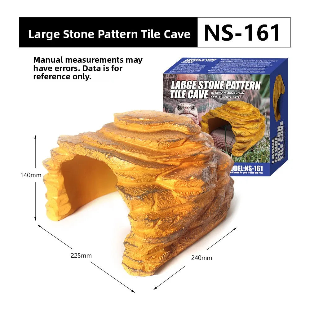 Nomoypet NS162 Rock Cave Simulation Pet Reptile Spider Turtle Sunbathing Platform Hideout Caves for Pets Reptiles Supplies