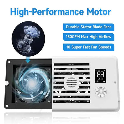 A05G-Register Booster Fan 4X 10Inch Smart Silent With Aromatherapy Tablets Heating Cooling 1-10 Wind Speed Adjustment US Plug