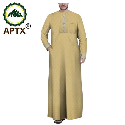Muslim Jubba for Men Quality Thobe Tailor Made Single Breasted Loose Casual Style Long Robe for Event Wedding TA2014001