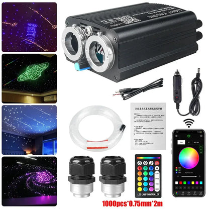 RGBW Fiber Optic Star Headliner Kit APP Bluetooth Car Roof Ceiling Light Interior Ambient Lighting DIY Starlight Kit Accessories