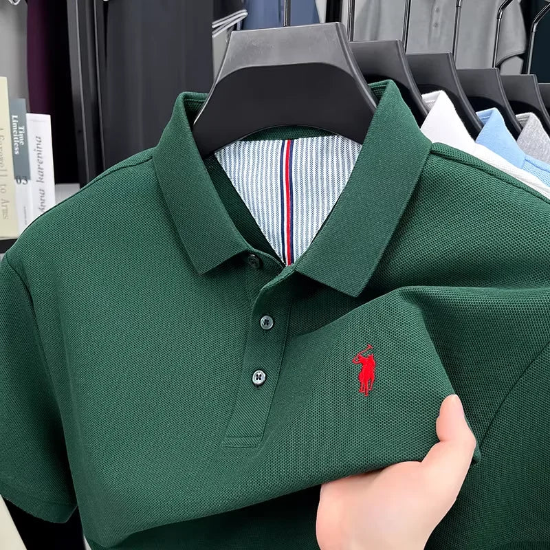 High end brand 100% cotton short sleeve polo shirt men luxur pony embroidery comfort breathable fashion T-shirt summer new top