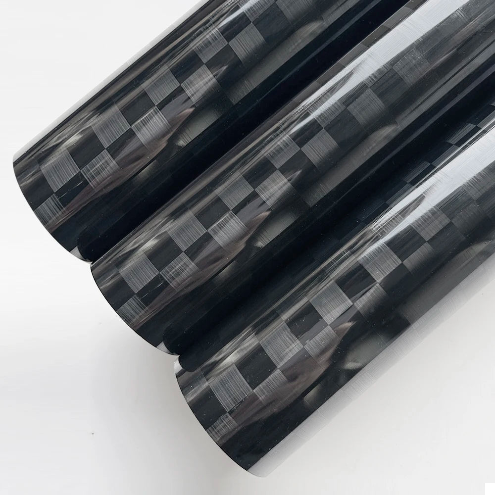 Premium Black Plaid Forged Carbon Fiber Vinyl Car Body Wrap Film For Vehicle Motorcycle Protecto Car Sticker Car Accessories