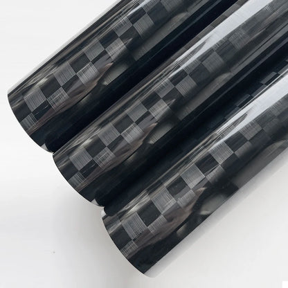 Premium Black Plaid Forged Carbon Fiber Vinyl Car Body Wrap Film For Vehicle Motorcycle Protecto Car Sticker Car Accessories