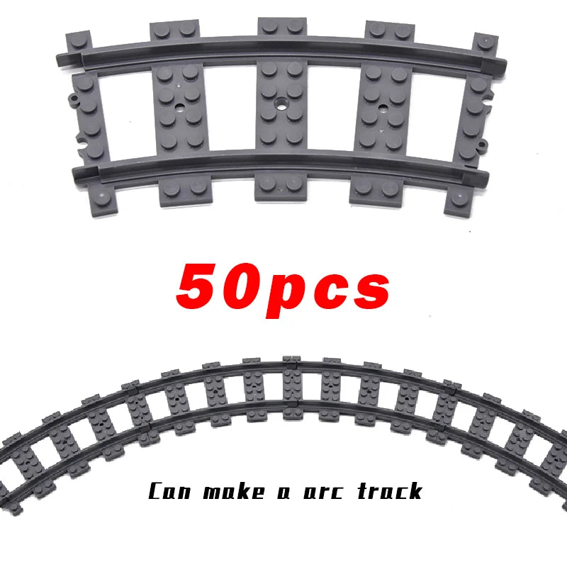 MOC City Bricks Train Flexible Construction Parts Railway Curve Track R104 Building Blocks Model Accessories Compatible 53401
