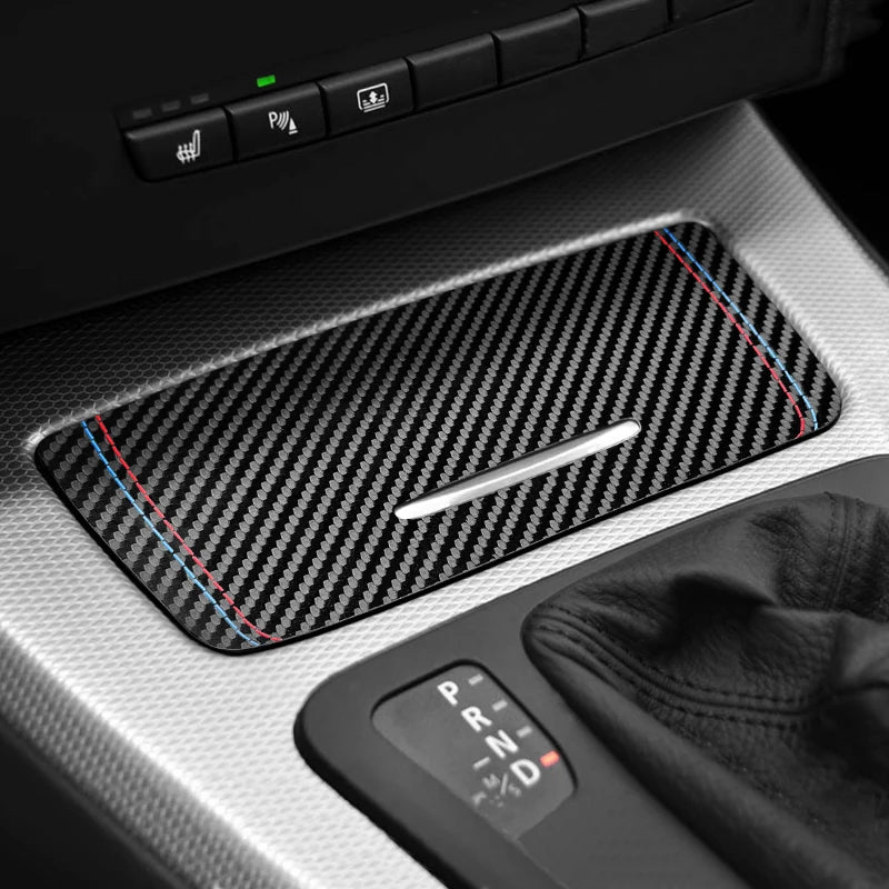 For BMW E90 E92 E93 Made of Alcantara/Carbon Fiber Leather Center Console Storage Box Cover Trim Sticker Car Interior Accessory