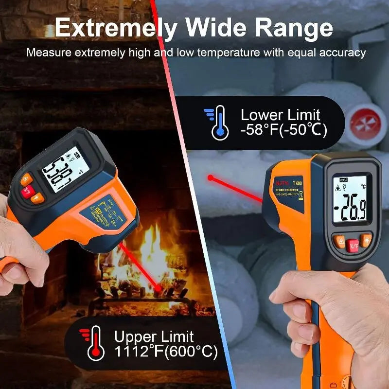 T400 T600 Digital Infrared Thermometer -50℃ to 400/600℃ High Precision Pyrometer Industrial Non-contact Temperature Sensor