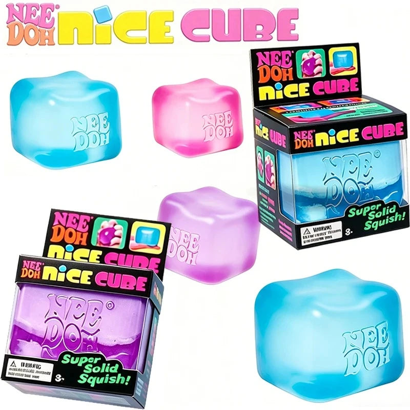 .Trending Nee Doh Jellyfish & Cube Squish Toy, Soft Jelly Squeeze Stress Relief Fidget Toy, Sensory NeeDoh for Kids & Adults