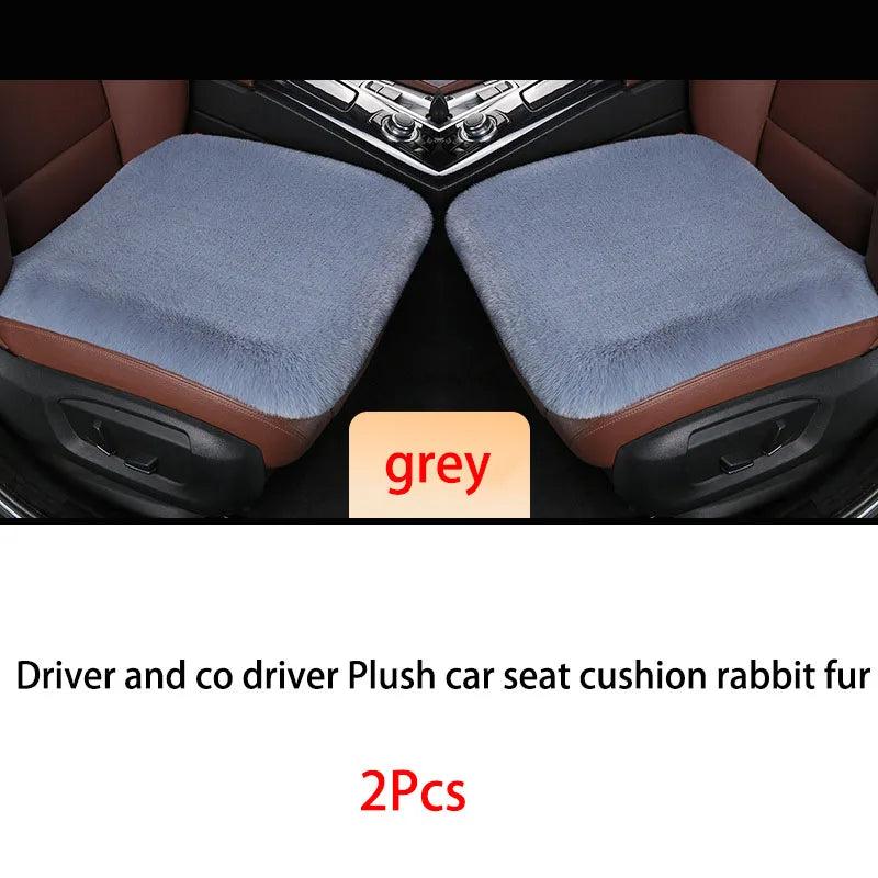 Winter Plush Rabbit Fur Car non-slip Seat Cushion Warmth Thickened Wool One Piece Square Cushion for Main Driver or Co-pilot