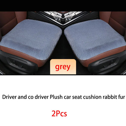 Winter Plush Rabbit Fur Car non-slip Seat Cushion Warmth Thickened Wool One Piece Square Cushion for Main Driver or Co-pilot