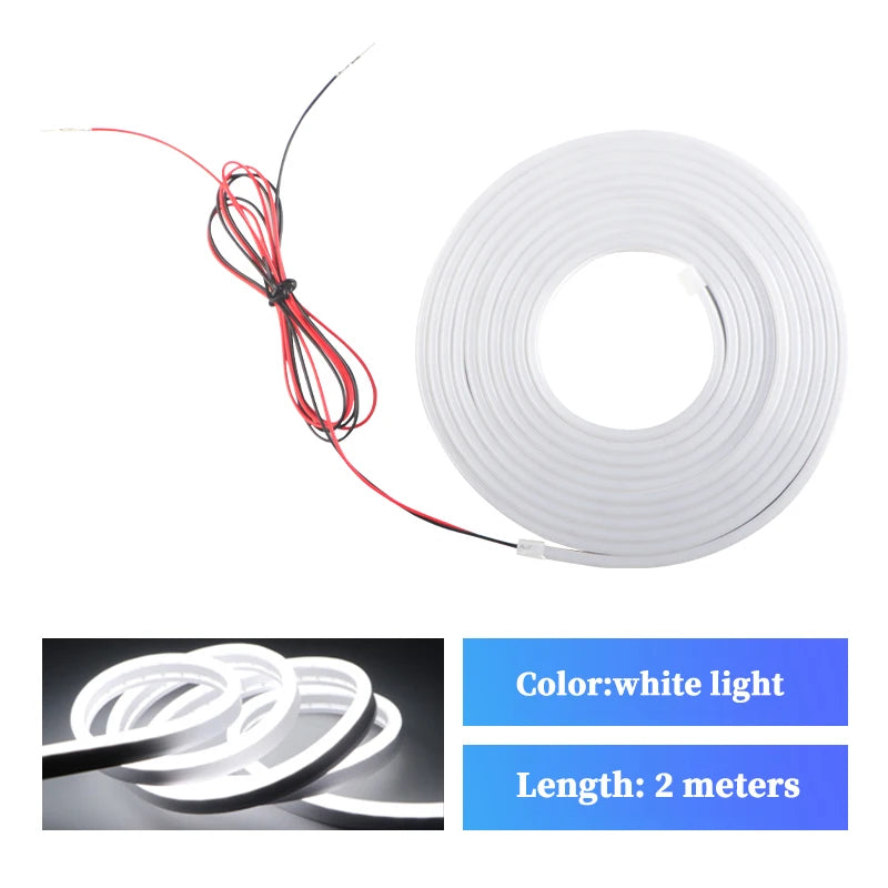 Dynamic Flowing Welcome Lights - Fireproof Silicone LED Strip for Universal Trunk 2m/4m Easy Install No Wiring ，Sync Car Light