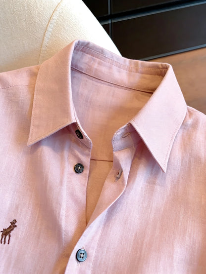 Ladies' Soft Wind Purple Embroidered Loose Fit Thin Shirt Stand Collar Spring Autumn Lazy Style Versatile Comfortable Blouse