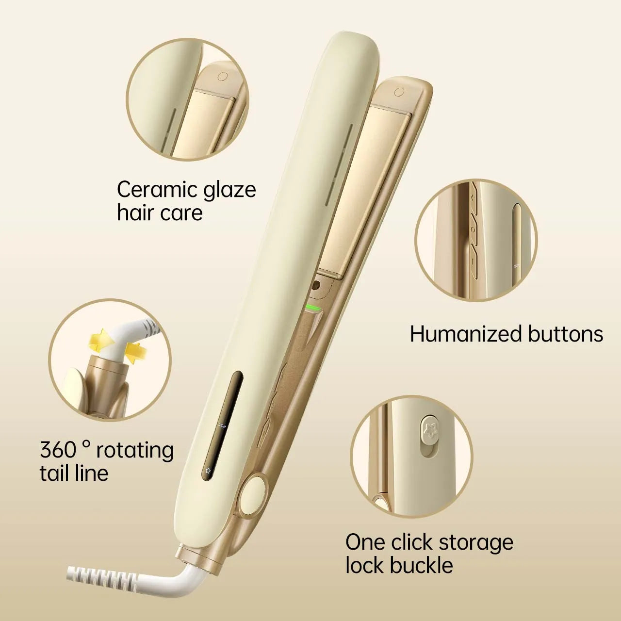 Flat Iron Hair Straightener–Travel 2-in-1 Straightener and Curler, Professional Negative Ion Ceramic Plate for Less Frizz