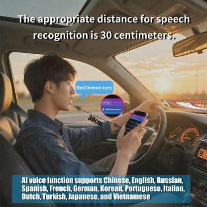 Large LED Truck Car Devil Eye Light With AI Voice Function APP Remote Control Custom Text Pattern Decoration Lighting 12V 24V