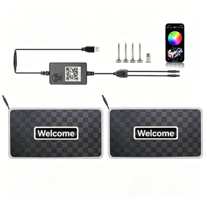 2/4 in 1 Car Floor Mat Ambient Light RGB LED Light App Control Customizable Interior Decorative Atmosphere Lamp Auto Accessories
