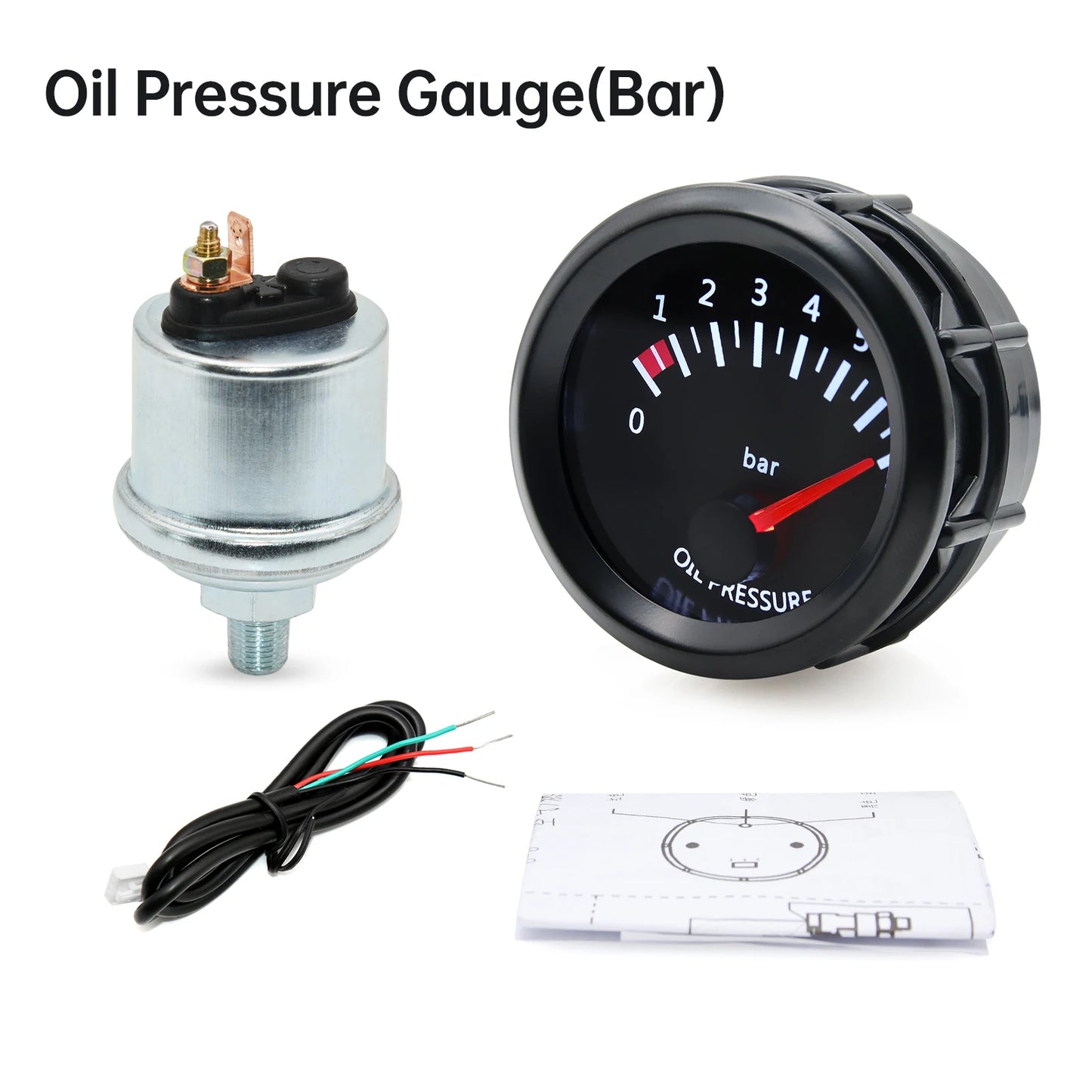 2'' 52mm Racing Car Indicator Water Temp Gauge Oil Temp Meter Voltmeter Oil Press Vacuum Boost Air Fuel Ratio EGT Instrument