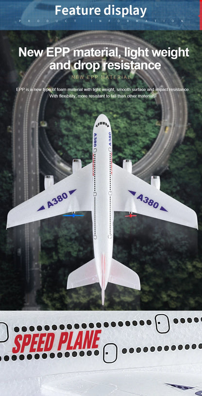 Hot Gyro Airplane Airbus A380 RC Airplane Foam Toys 2.4G Fixed Wing Plane Outdoor Toys Drone  Easy Fly Children Gift