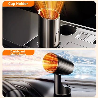 Eary Car Heater Portable Electronic Auto Fan Heater 12V 24V 150W 2 in 1 Fast Heating/Cooling 360°Rotating Car Defrost Defogger