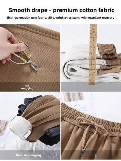 Women's Fleece Lined Harlan Pants Casual Loose Trousers Autumn Winter High Waist Long Pants Commute Style Korean Fashion