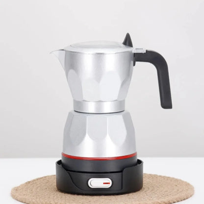 110V 220V 150ml Home Transparent Electric Moka Pot Aluminum Moka Pot Coffee Maker Simple Portable Coffee Pot