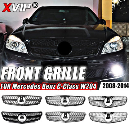 XVIP Front Bumper Grille Hood Grill For Mercedes Benz C-Class W204 2007-2014 C180 C200 C250 C300 AMG GT Diamond Tuning Grille