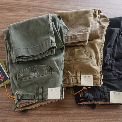 Men's Retro American Casual Pants Straight Leg Workwear Trousers Wear Resistant Outdoor Dirt Resistant Autumn Winter Heavy Duty