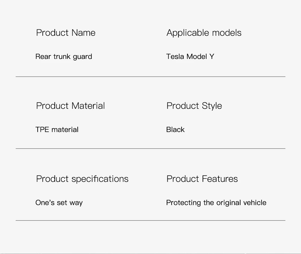 YZ For Tesla Model Y Juniper 2026 Trunk Sill Plate Protector TPE Rubber Protector Tesla Threshold Bumper Pad Prevent Scratching