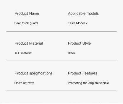 YZ For Tesla Model Y Juniper 2026 Trunk Sill Plate Protector TPE Rubber Protector Tesla Threshold Bumper Pad Prevent Scratching