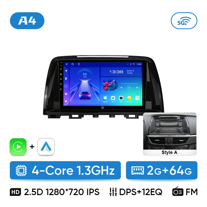 Ainavi Car Multimedia Player For Mazda 6 GJ Atenza 2013 2014 2015 Touring Sport GT wireless Carplay Android Auto 4G Wifi 2din