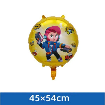 Anime Game Theme Party Supplies Flag Pull Banner Cake Topper Balloon Set Kid Girl Boy Happy Birthday Party Baby Shower Decor