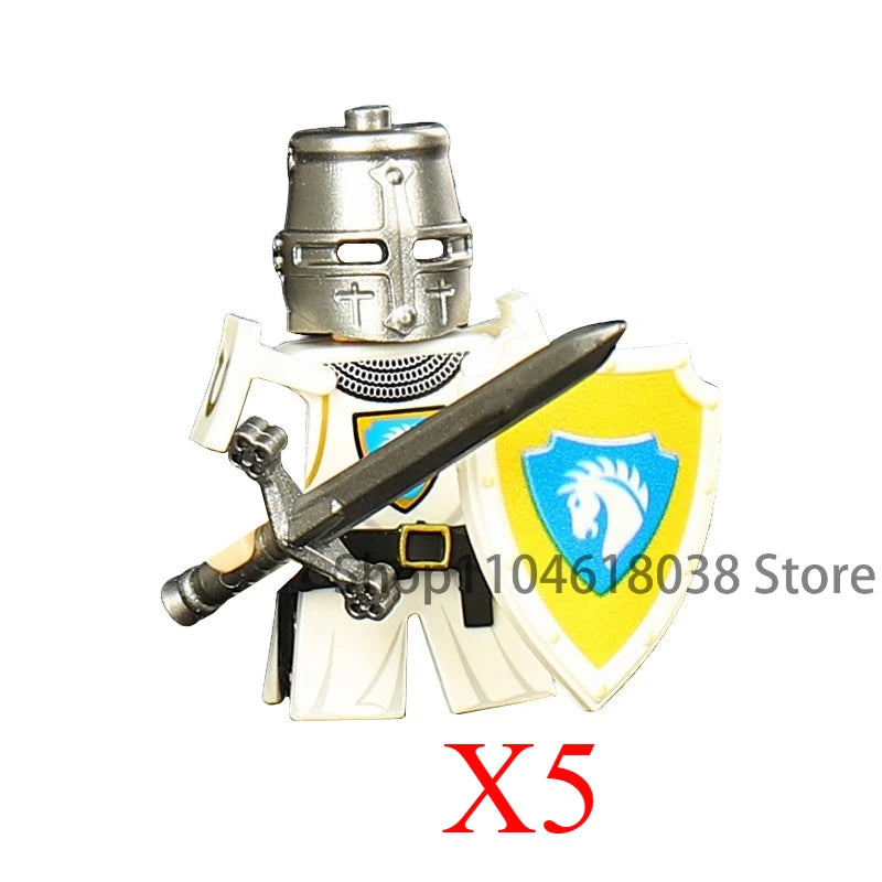 Green Dragon Raven Knights Shield Action Figures MOC Medieval Ancient Knights Scene Building Block Creative Toys for Children