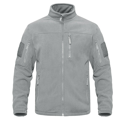 TACVASEN Full Zip Up Green Fleece Jacket Thermal Warm Work Coats Mens Zipper Pockets Jacket Hiking Training Outwear Windbreaker