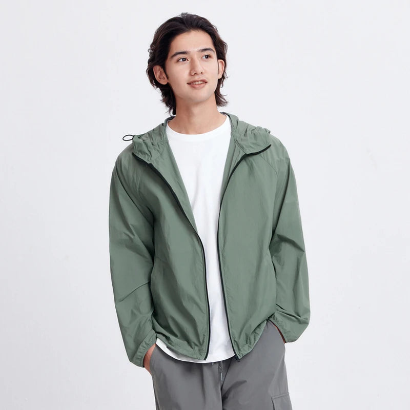 Semir Jacket Men'S Summer Foldable Storage Top Simple Casual Style Hooded Couple
