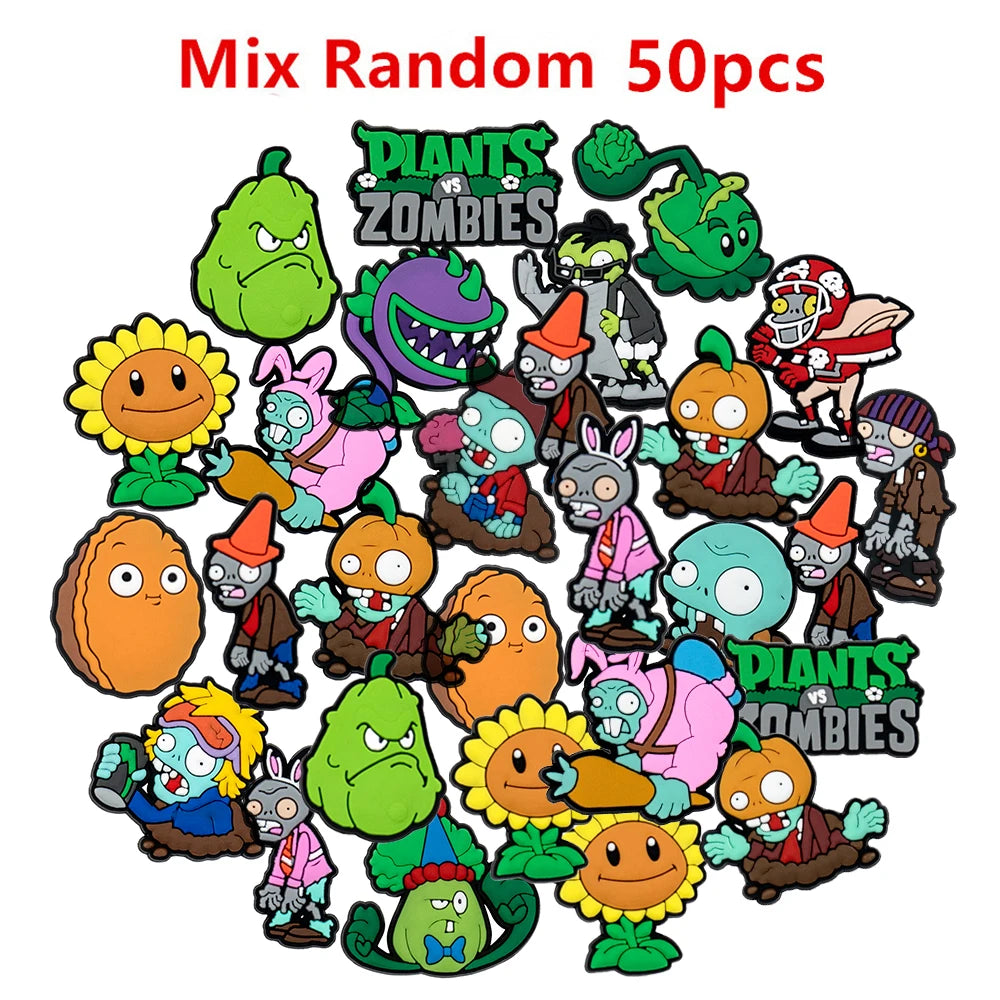 17-100Pcs Game Shoe Charms Accessories Shoes Decorations Buckle Fit Wristband Clogs Sandals Kids Party Gifts