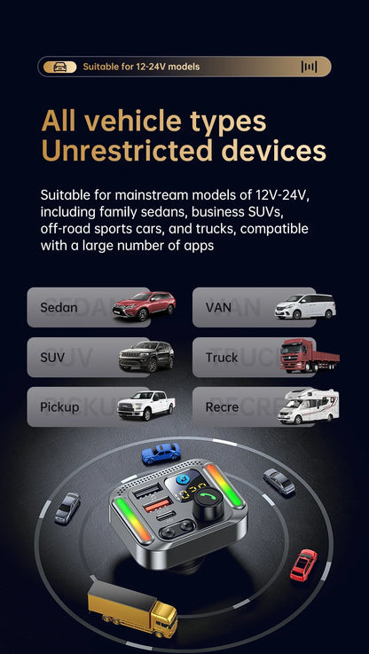 Car Bluetooth receiver 2026 latest model fast charging charger car mp3 player converter