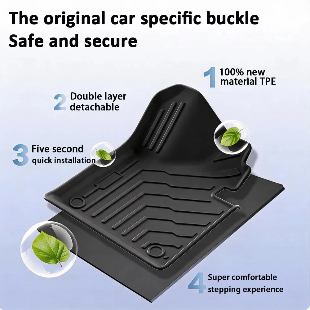Car Floor Mats For Leapmotor C10 2024 2025 2026 Car Floor Mats & Cargo Liner TPE 3D Foot Mat Waterproof Trunk Mat Protective Pad