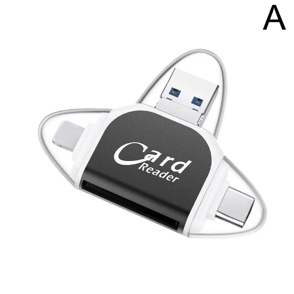 Multi-Port 4 In 1 Universal SD TF Card Reader USB Type C Hub Adapter To View Camera Photos For iPhone Pro