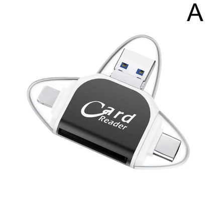 Multi-Port 4 In 1 Universal SD TF Card Reader USB Type C Hub Adapter To View Camera Photos For iPhone Pro