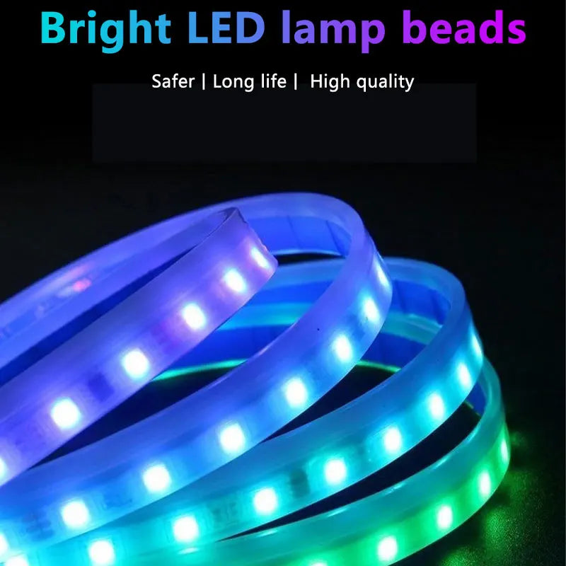 LED Car Hood Symphony Light Strip Daytime Running Light APP Remote Control RGB Led Colorful Auto Decorative Atmosphere Light 12V