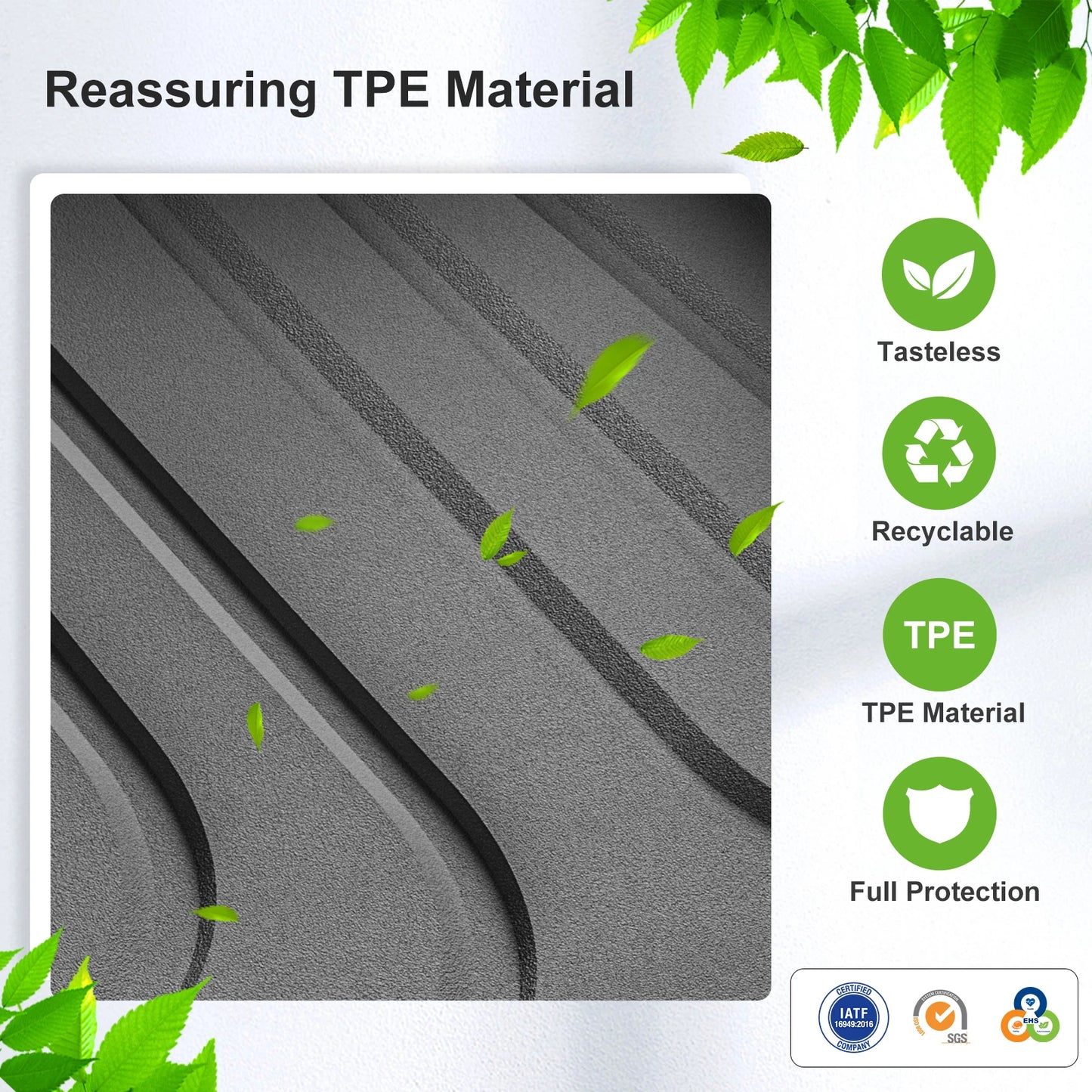 Right Drive for Toyota Prius 50Series (Hybrid Version) 2017-2021 Car Floor Mats Cargo Liner Trunk Pad TPE 3D Accessories BLACK