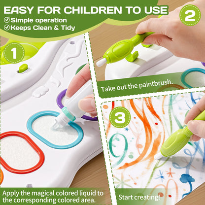 Mess Free Magic Paint Palette Non-Toxic Safe on Skin and Clothes Educational Graffiti Art Toy for Kids Learning Birthday Gift