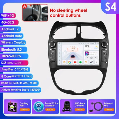 Android 14 Car radio for PEUGEOT 206 206CC 206SW 2000-2005 2006 2007 2008 Multimedia player GPS navi Video 7862 2din Autoradio