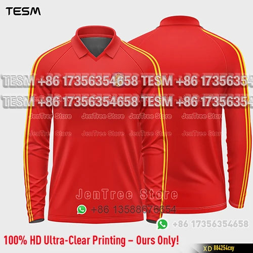 TESM Summer Men Long Sleeve 3D Printed Polo Shirt V-Neck Sports T-Shirt  Team Sports Training Shirts